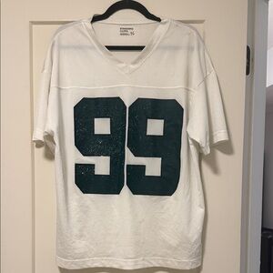Urban outfitters White Mesh Jersey with Dark Green 99